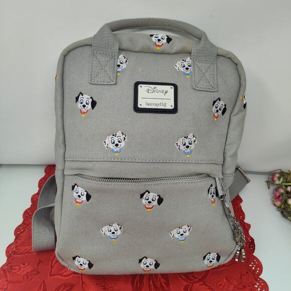 RARE 2020 Loungefly Disney 101 Dalmatians Canvas Mini Backpack Bag Embroidered - Picture 1 of 12